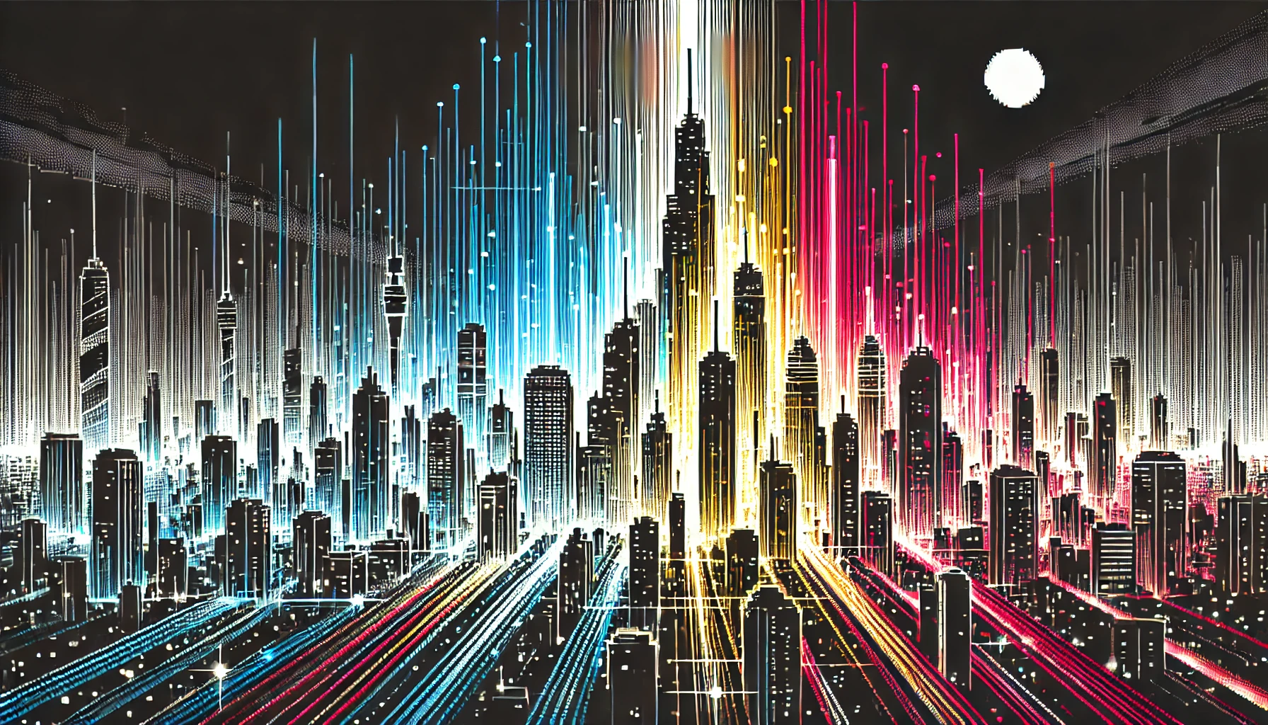 モノクロの街並みと光